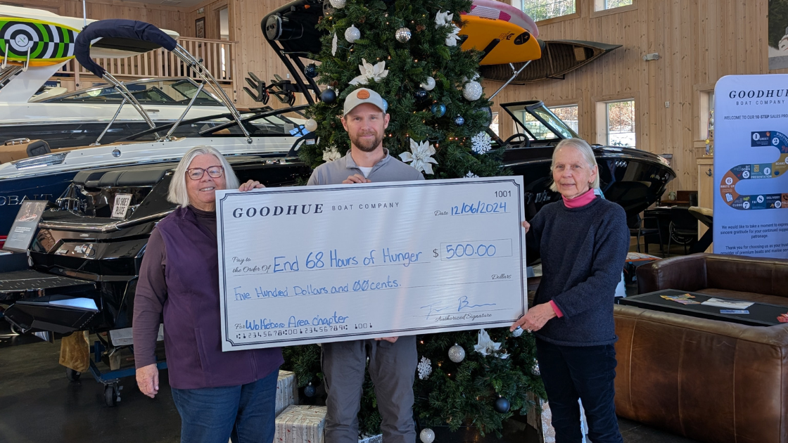 Goodhue Gives: Goodhue Boat Company Donates to End 68 Hours of Hunger